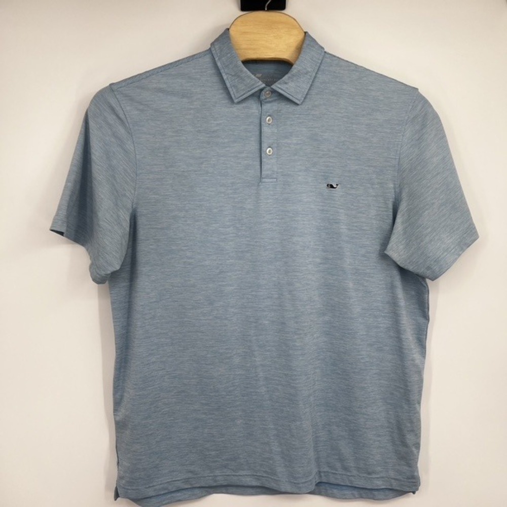 Vineyard Vines Men's Blue Sankaty On-The-Go Performance Polo Shirt Size XL